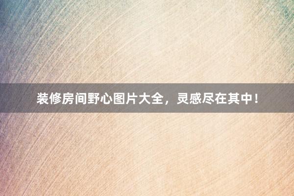 装修房间野心图片大全，灵感尽在其中！