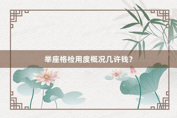 举座格检用度概况几许钱？